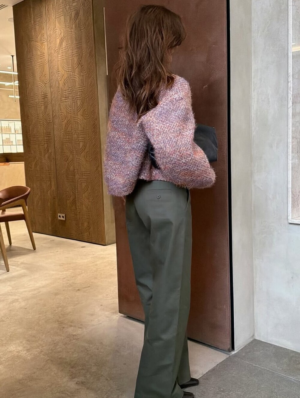 Soft Blended Pink-Mauve Knit Jacket - Women's Cozy Cardigan - Picture 4 of 11